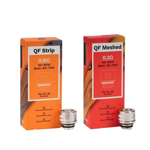 Vaporesso QF Coils (3-Pack)  Group Photo with Packaging