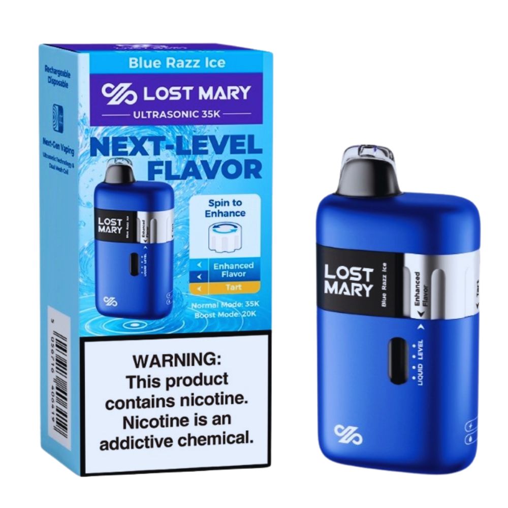 Lost Mary Ultrasonic 35K Disposable Vape - Blue Razz Ice