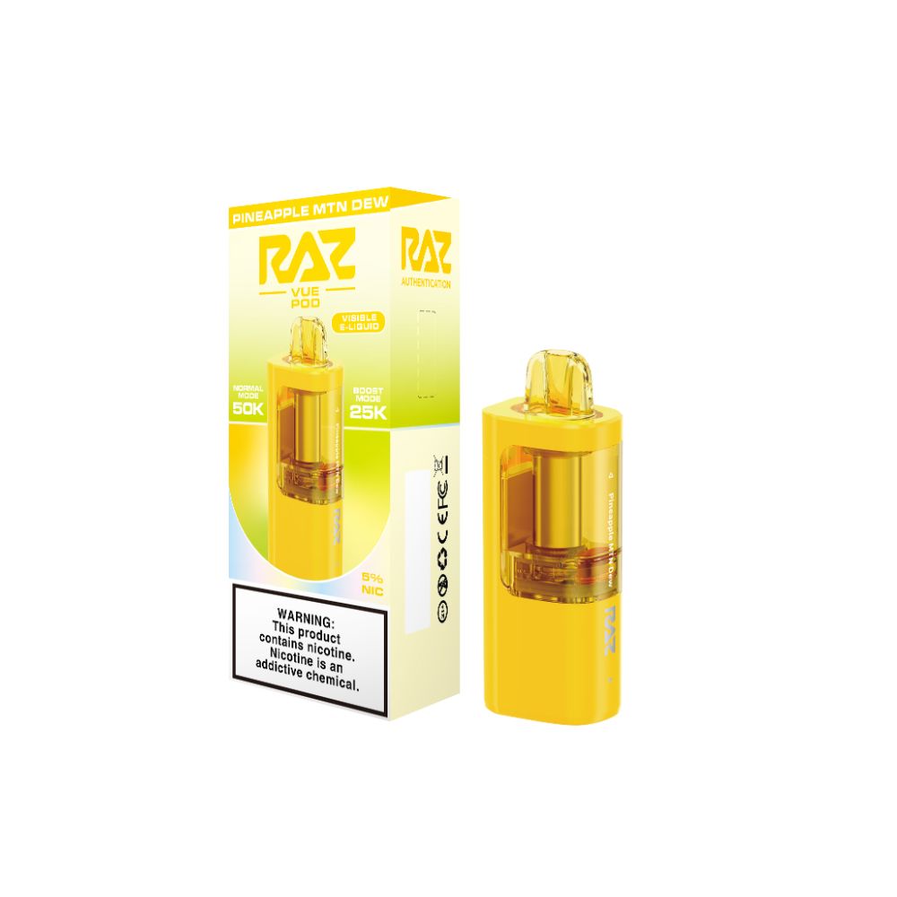 Raz Vue 50K Disposable Pineapple MTN Dew with packaging