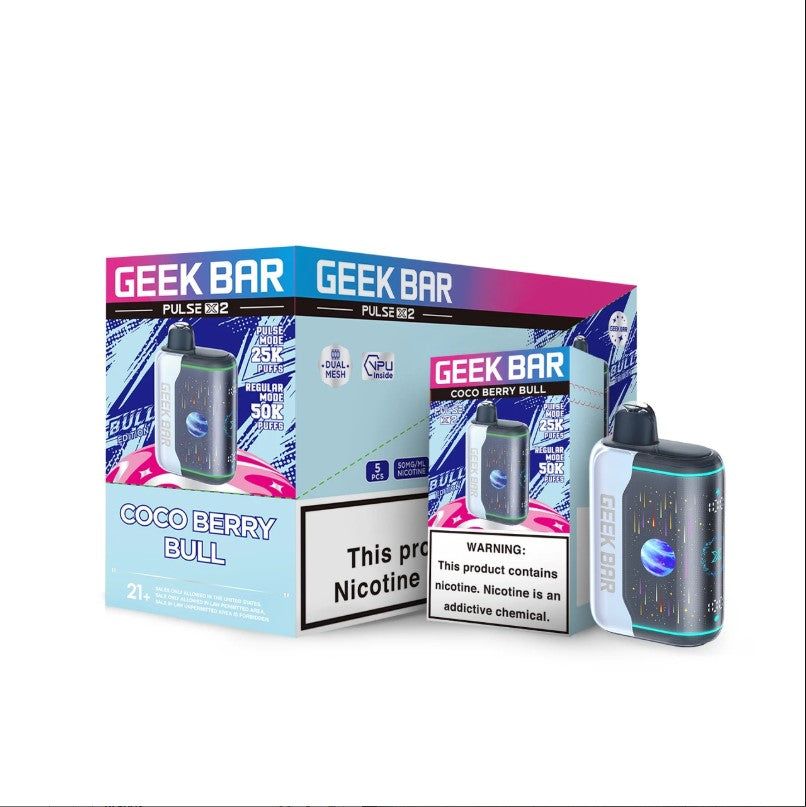 Geek Bar Pulse X2 50K Disposable, 18mL Coco Berry Bull with Packaging