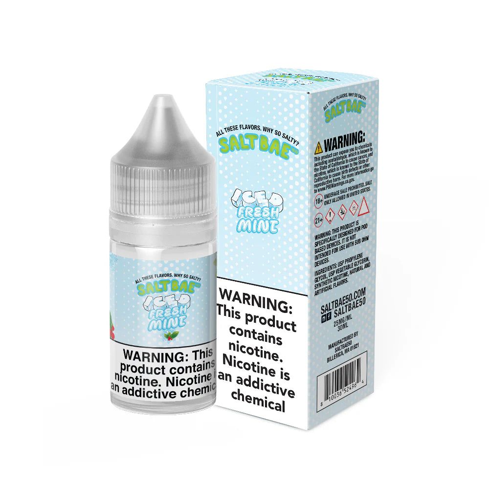 Salt Bae 50 Fresh Mint Iced Salt, 30mL with Packaging