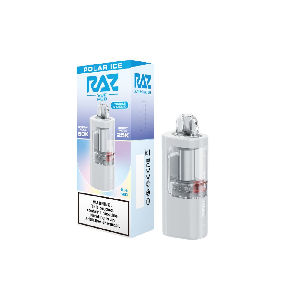 Raz Vue 50K Disposable Polar Ice with packaging