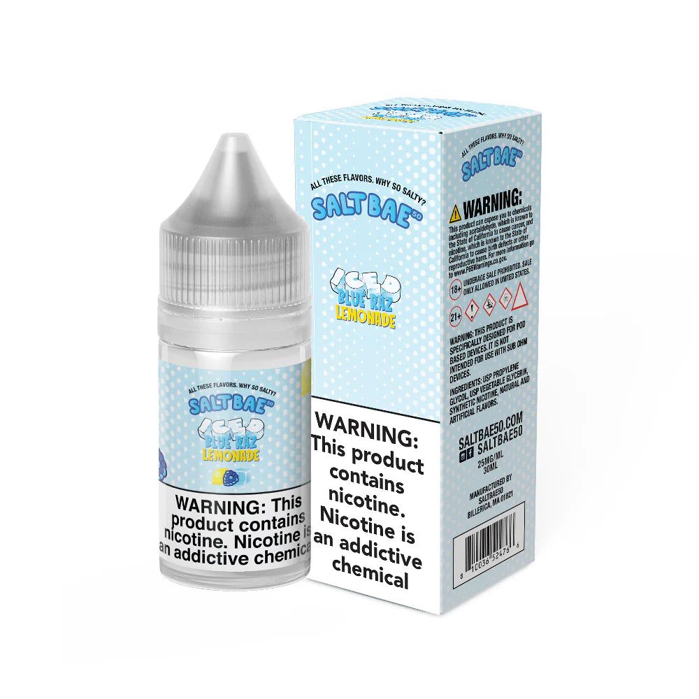 Salt Bae 50 Blue Raz Lemonade Iced Salt, 30mL with Packaging