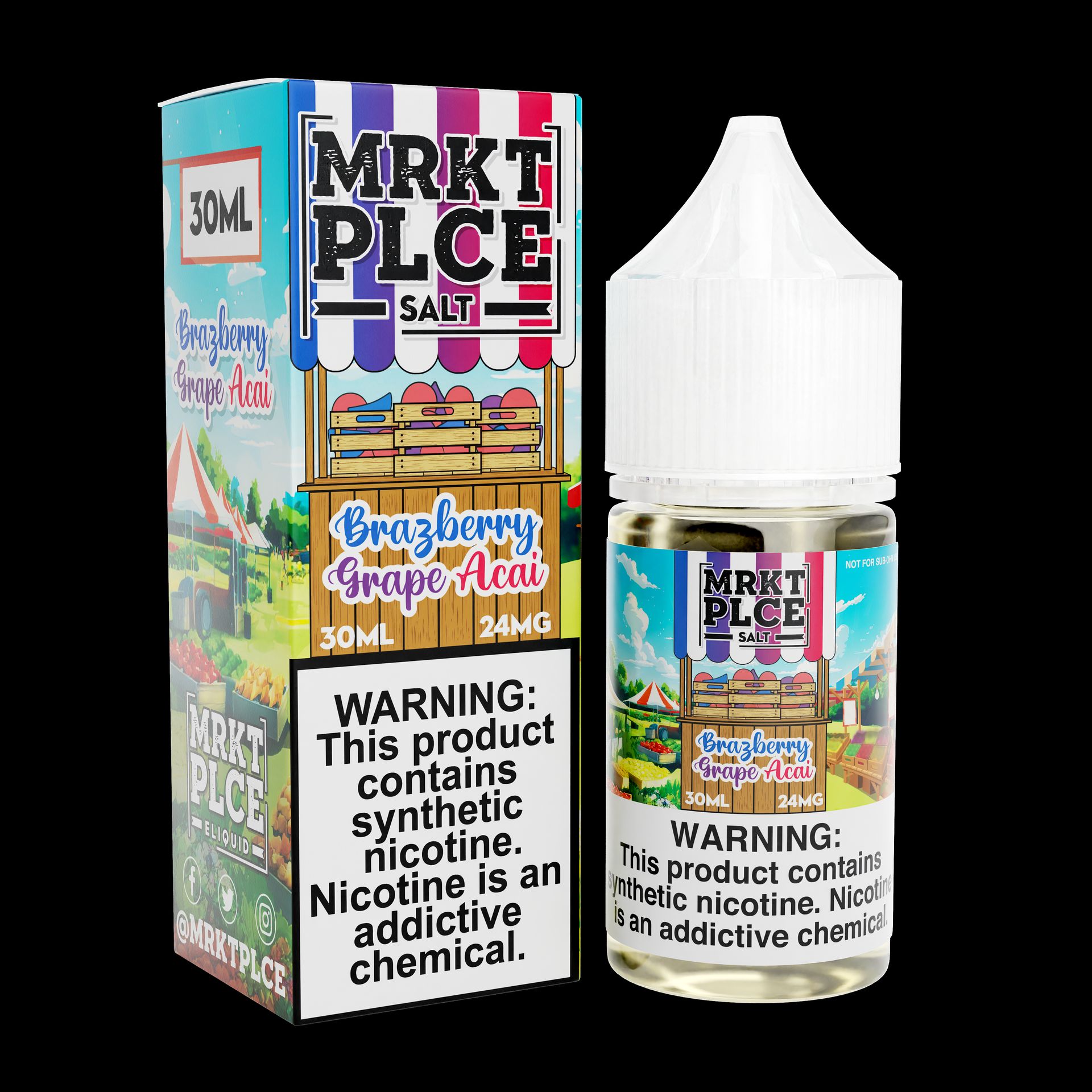 Brazberry Grape Acai by MRKT PLCE Salts 30mL with Packaging