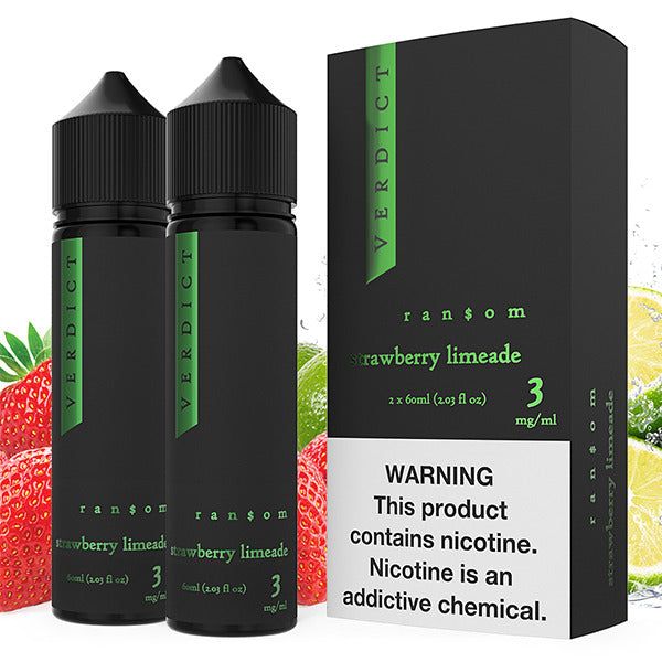 Verdict | Revamped Series | 2x60mL | 3mg | Ransom - Strawberry Limeade with packaging