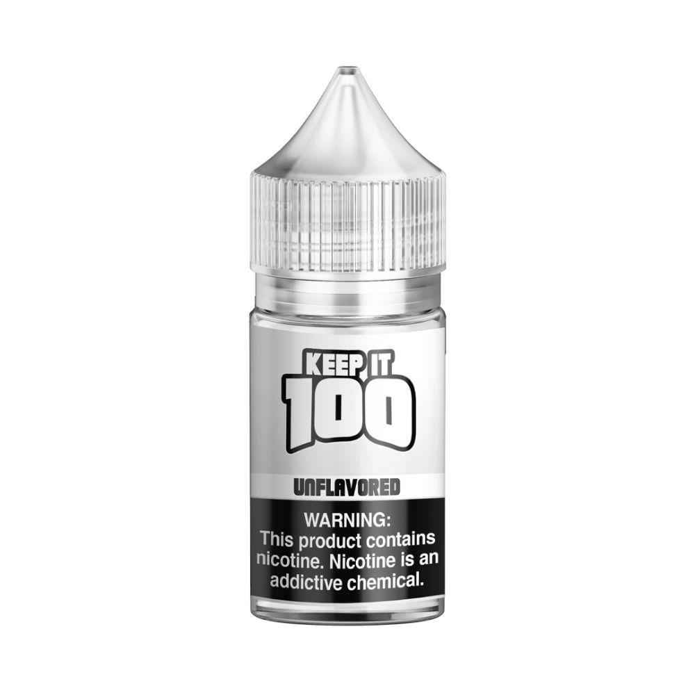 Keep It 100 SALTS E-Liquid - Unflavored, 30mL bottle