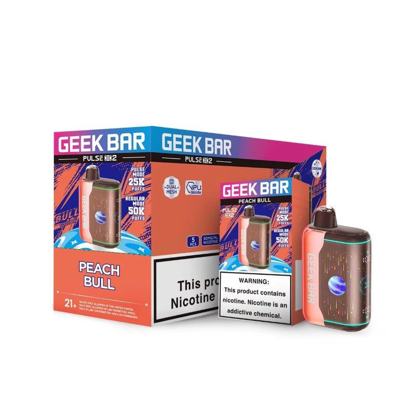 Geek Bar Pulse X2 50K Disposable, 18mL Peach Bull with Packaging