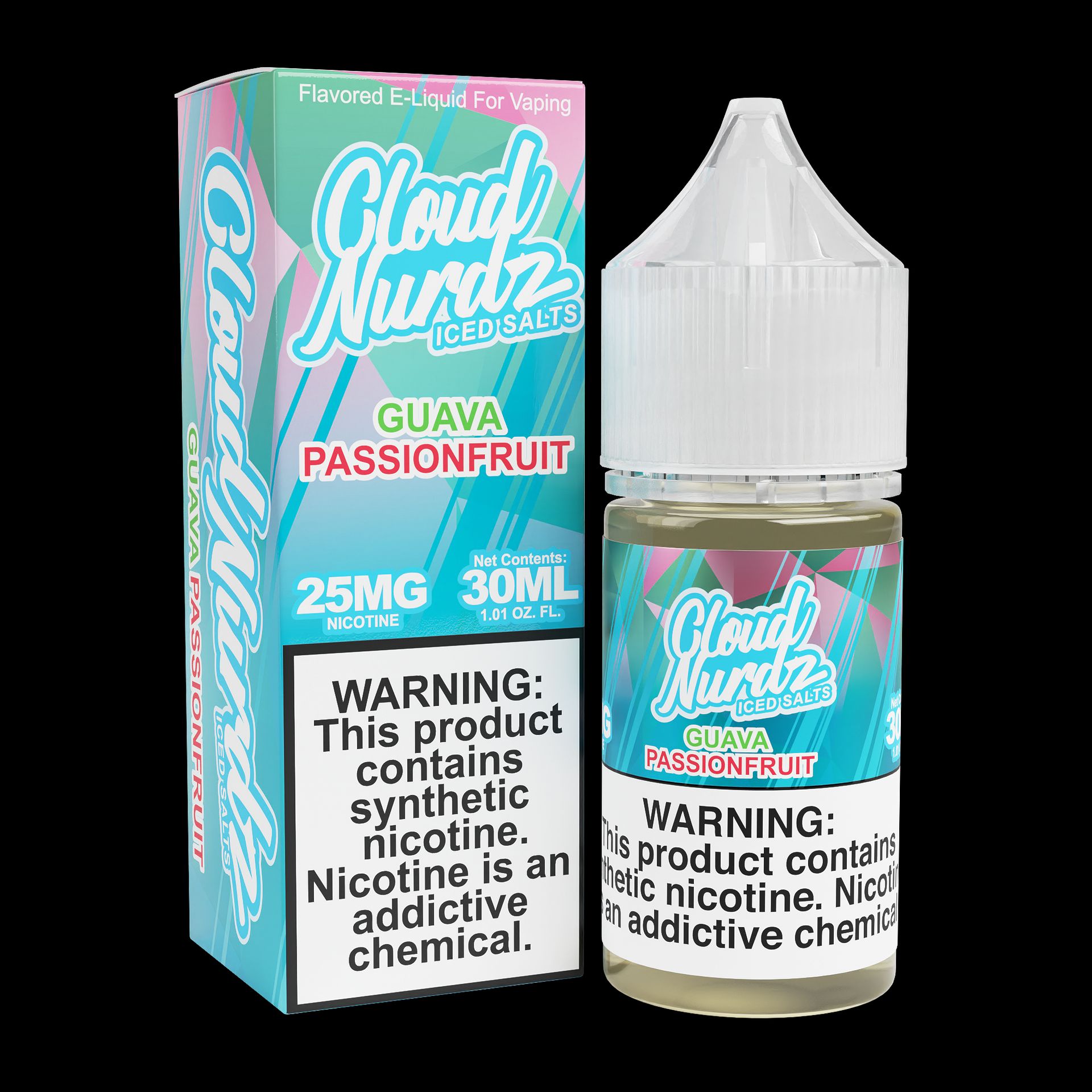 Guava Passionfruit Iced (Pink Guava Iced) by Cloud Nurdz TFN Salt 30mL with packaging