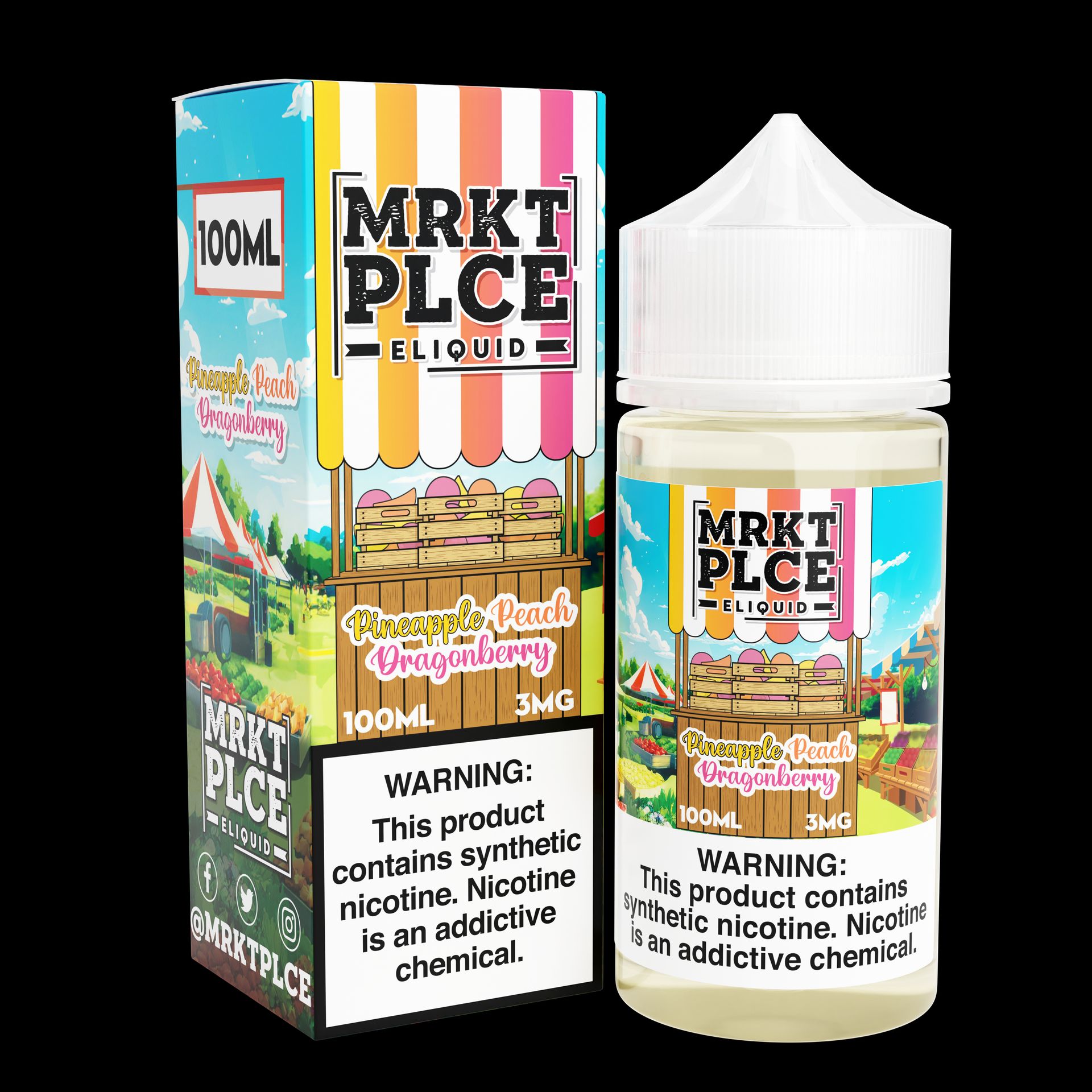 Pineapple Peach Dragonberry by MRKT PLCE Series 100mL (Freebase) with Packaging