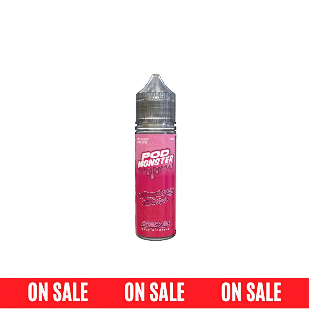 Pod Monster Series E-Liquid-Strawberry Scoops, 60mL